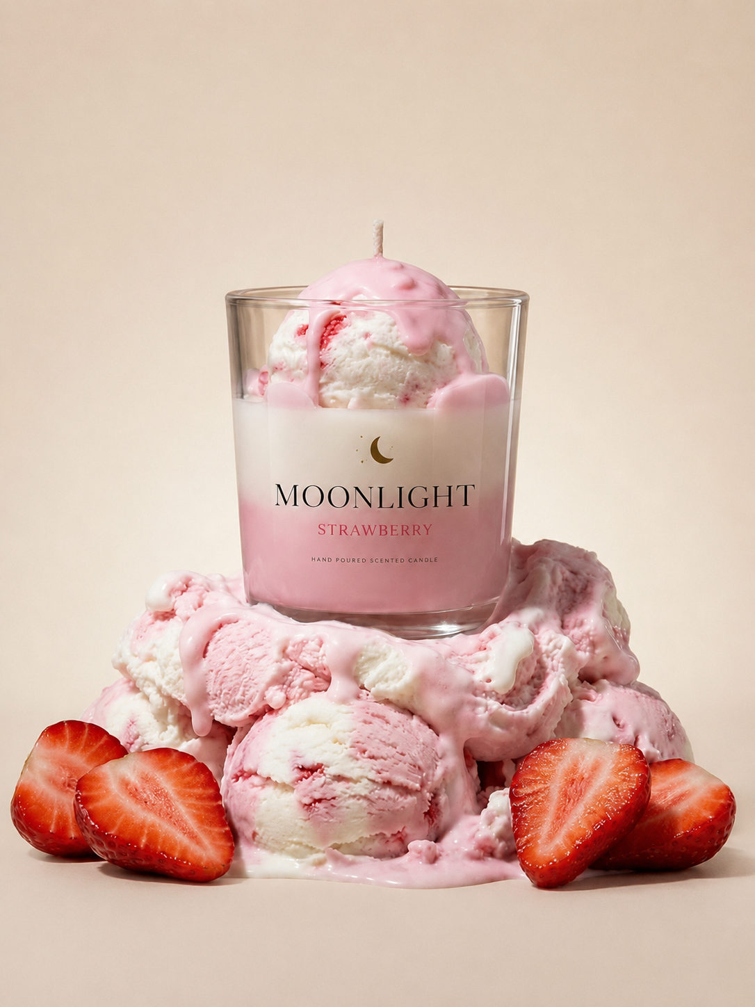 Strawberry Ice Cream Jar Candle