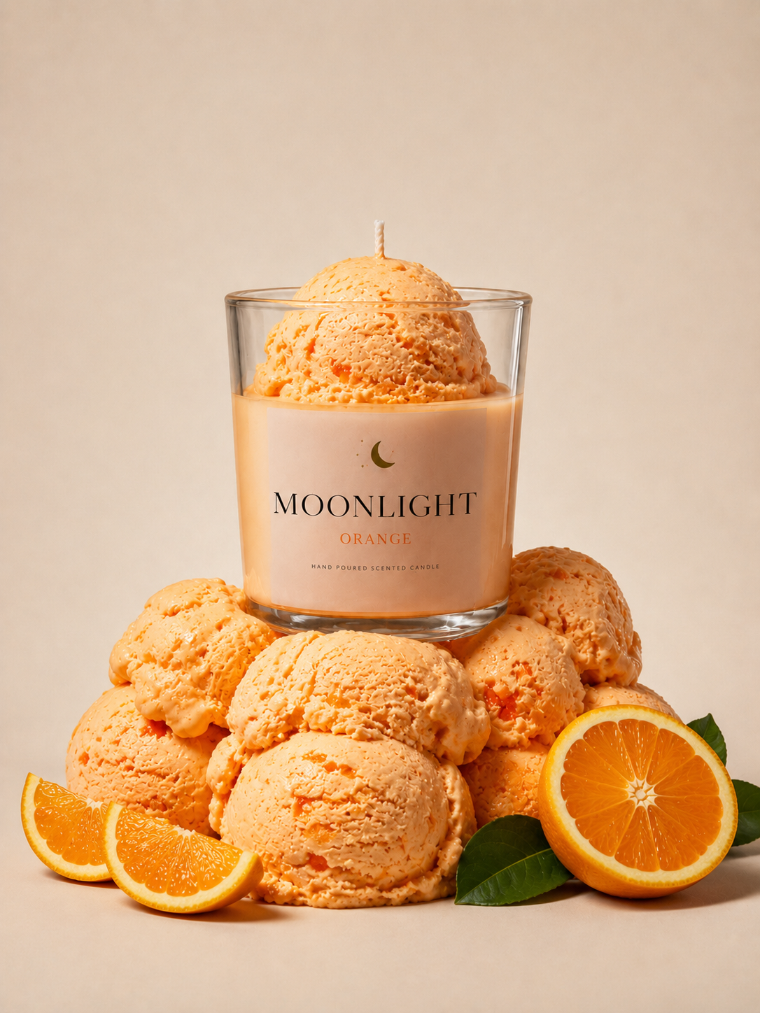 Orange Ice Cream Jar Candle