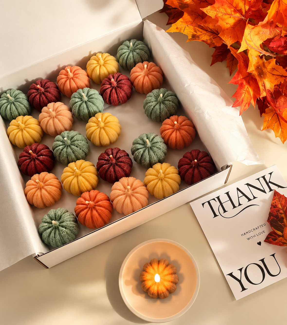 Package of Mini Colorful Pumpkin Candle