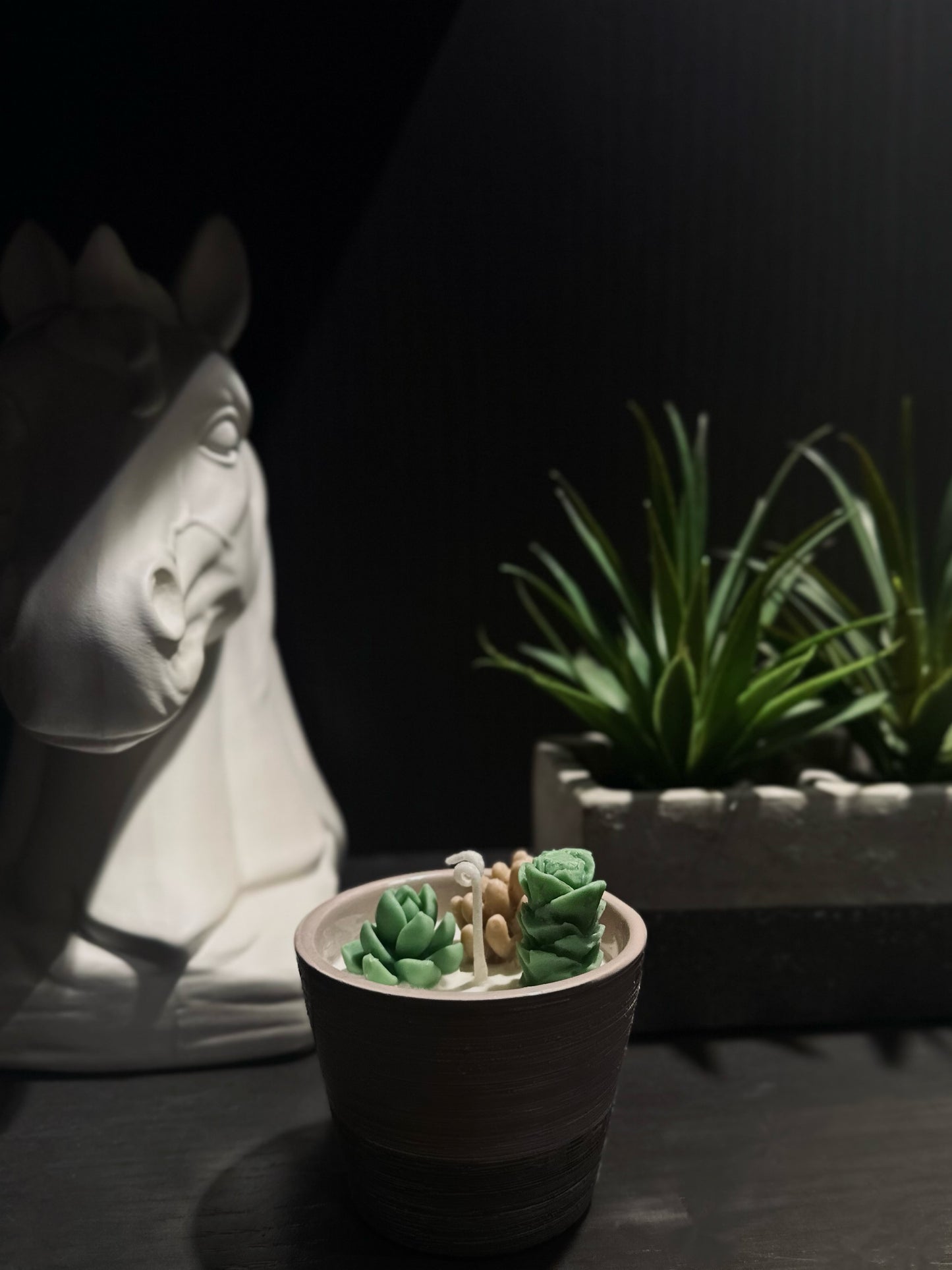Succulent Ceramic Pot Candle
