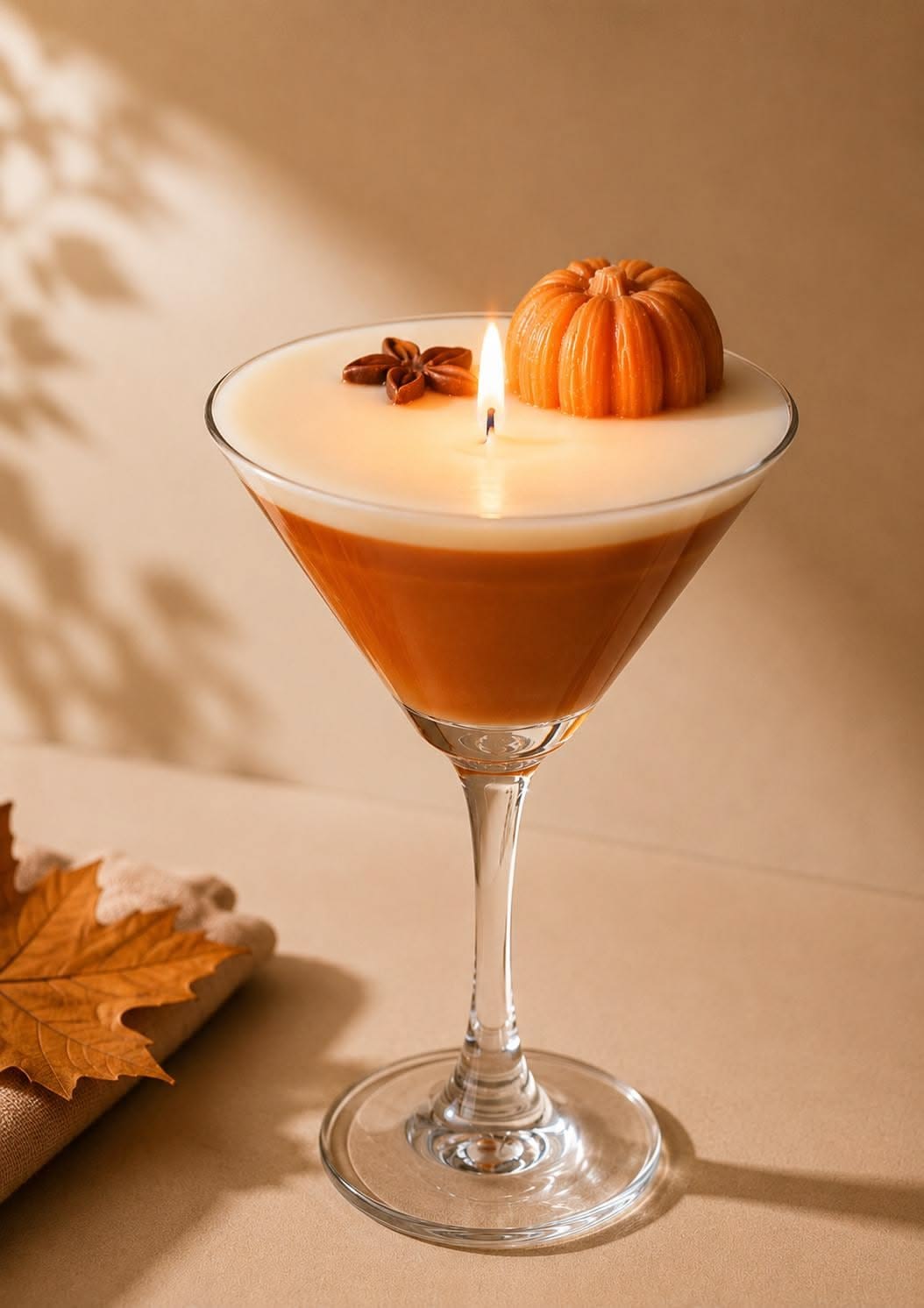 Autumn Harvest Pumpkin Martini Candle