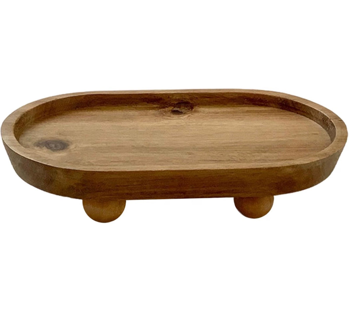 Oval Wooden Candle Tray