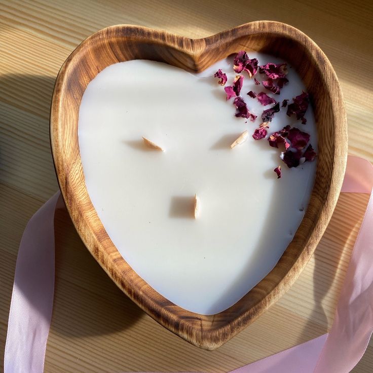 Heart Wood Shape Candle