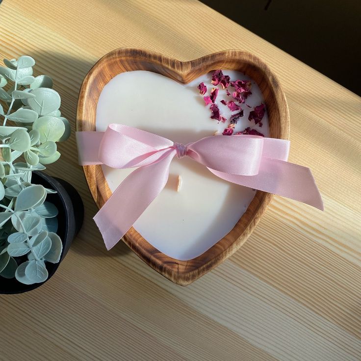 Heart Wood Shape Candle