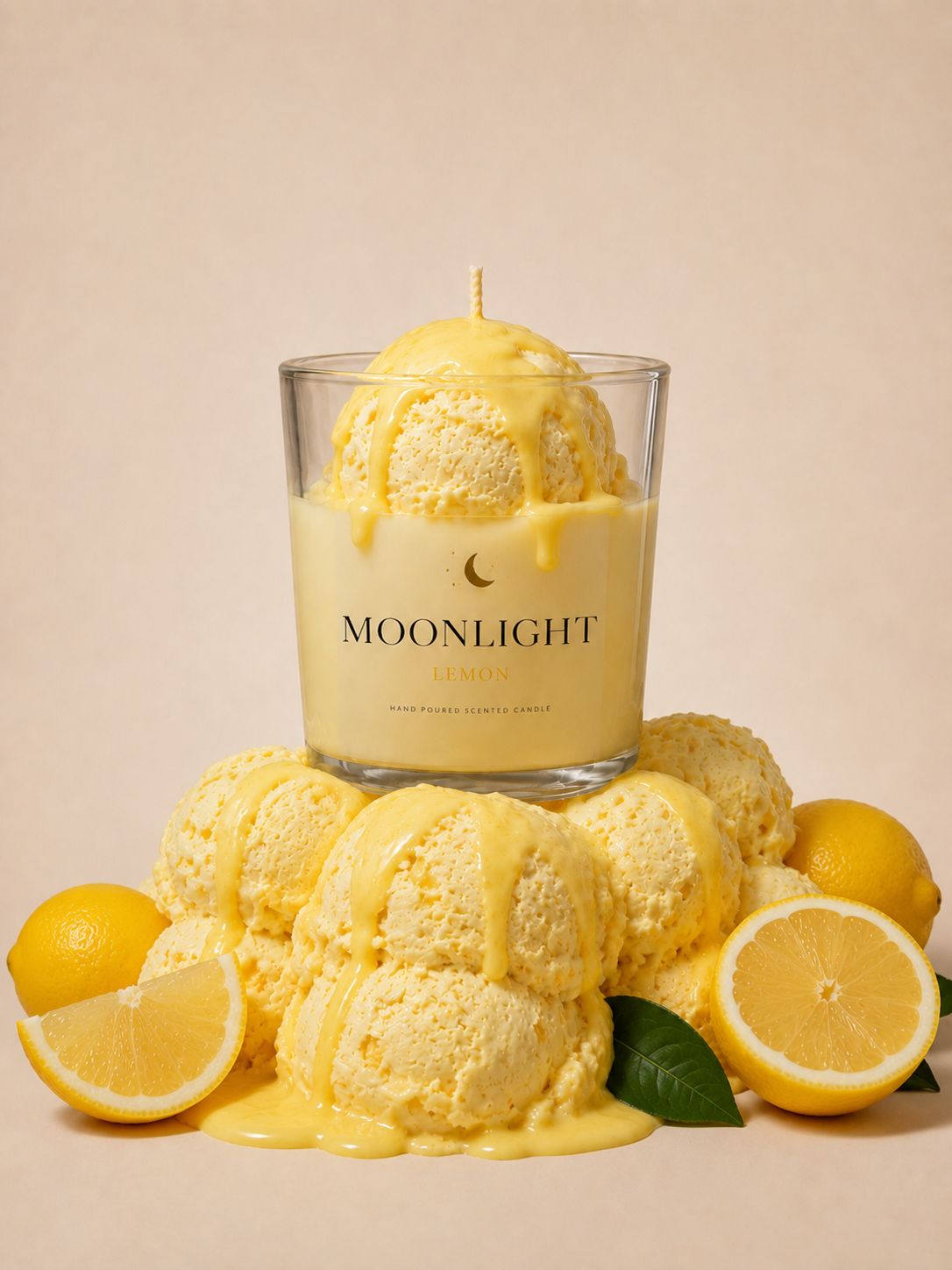 Lemon Ice Cream Jar Candle