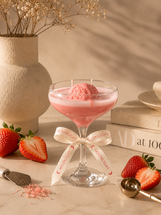 Artisanal Strawberry Gelato Coupe Candle