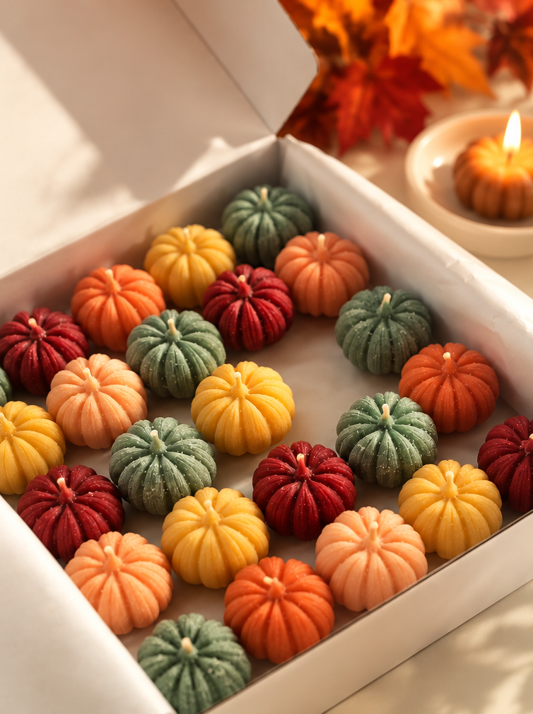 Package of Mini Colorful Pumpkin Candle