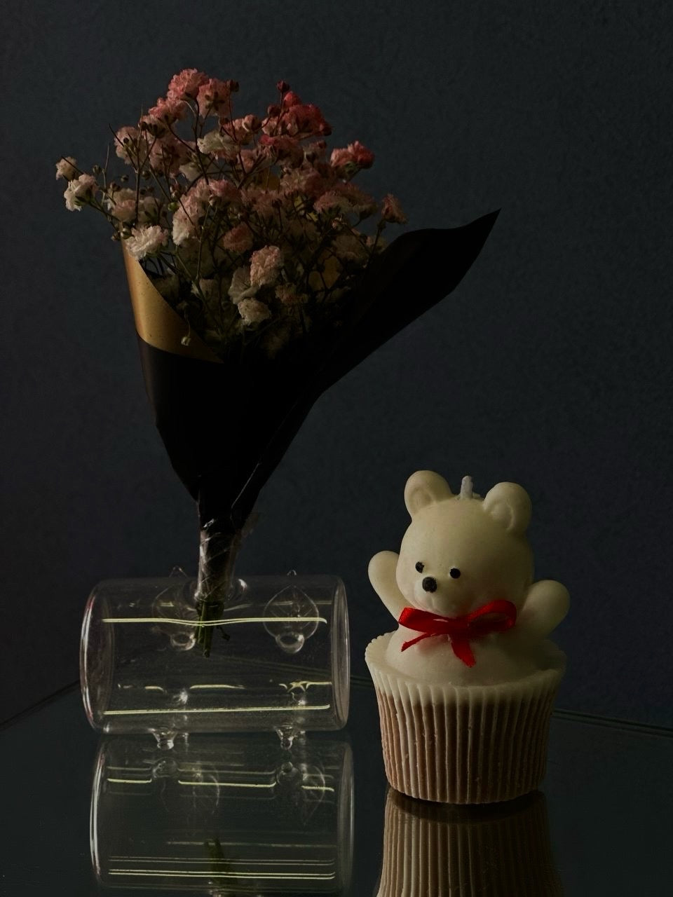 Cupcake Teddy Bear Candle