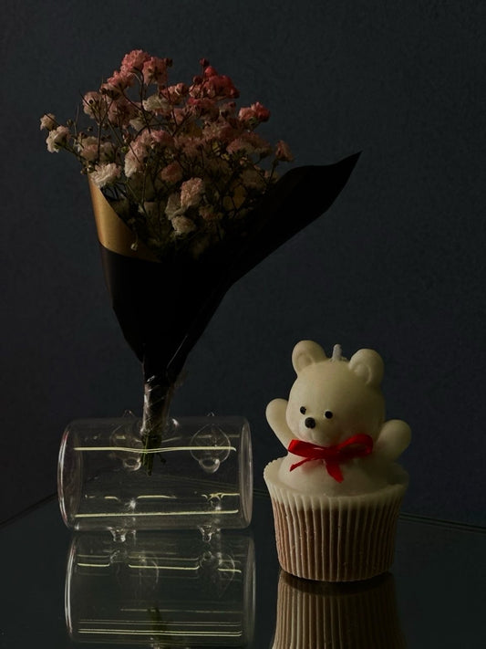 Cupcake Teddy Bear Candle