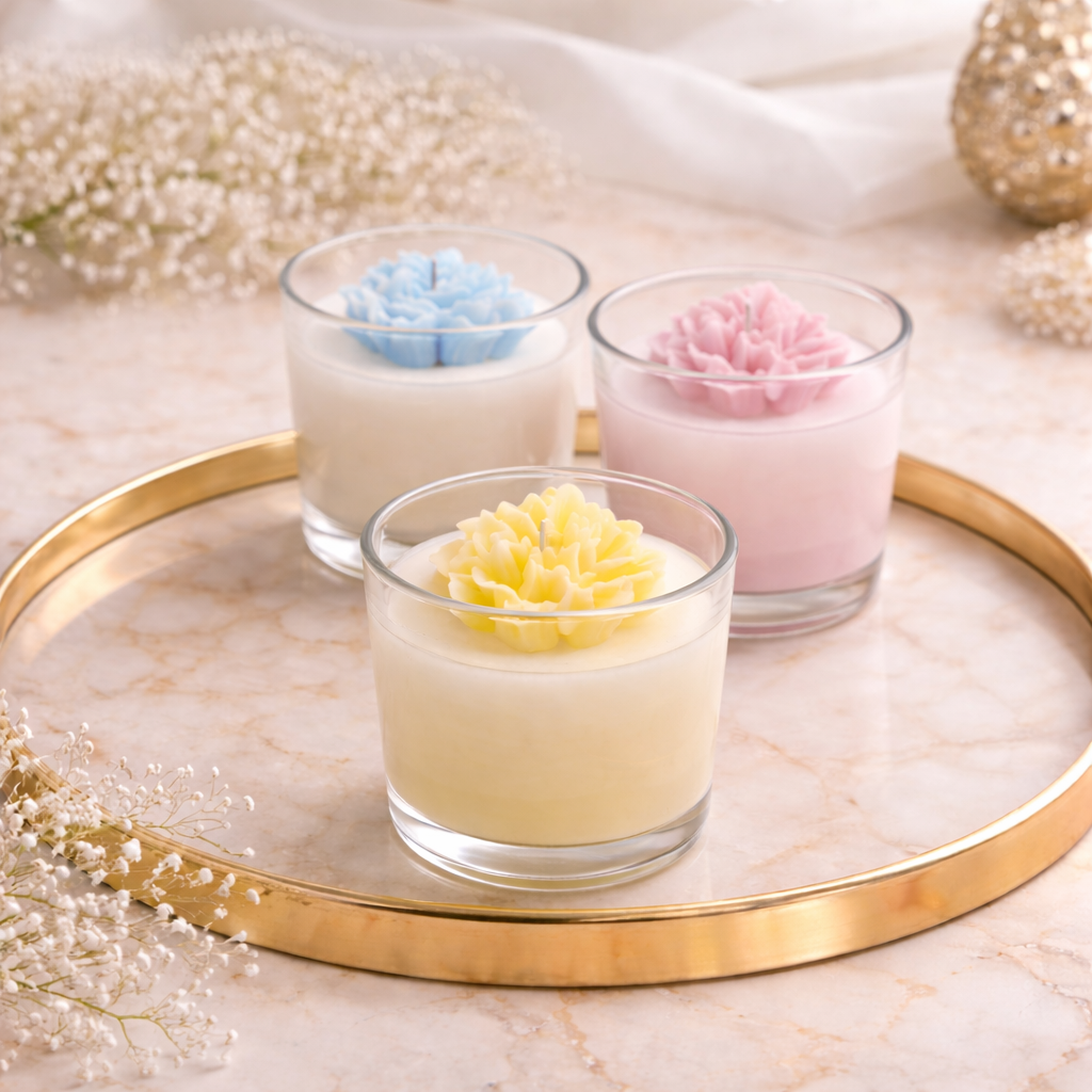 Pastel Bloom Candle Set