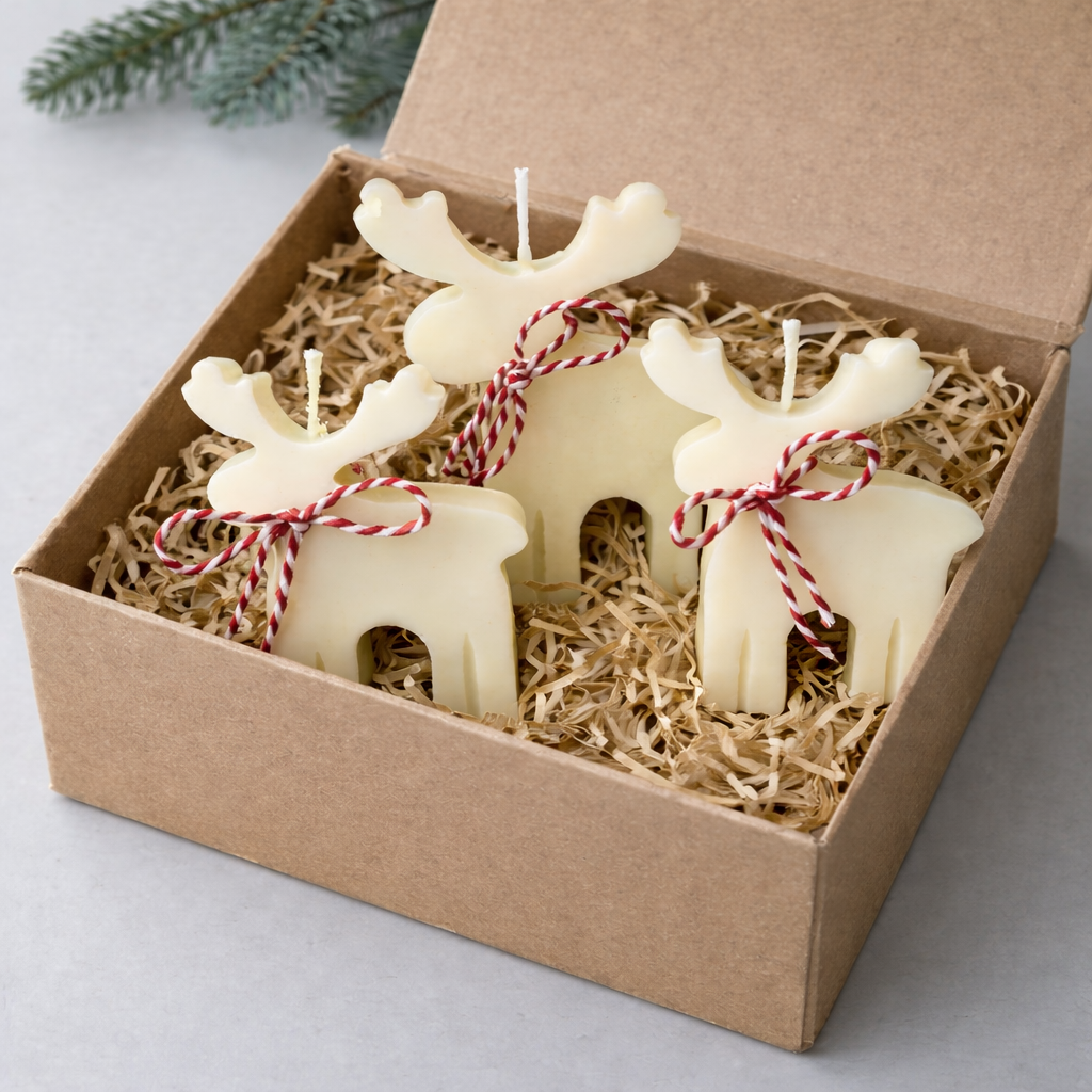 Festive Elk Candle Box