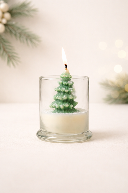 Let It Snow Tree Candle