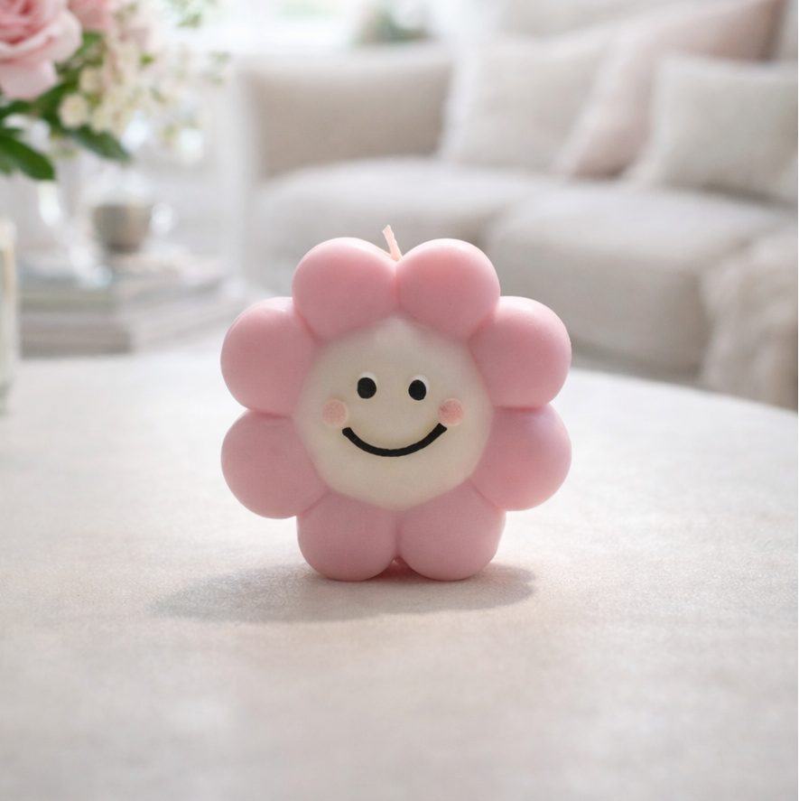 Smiley Flower Candle
