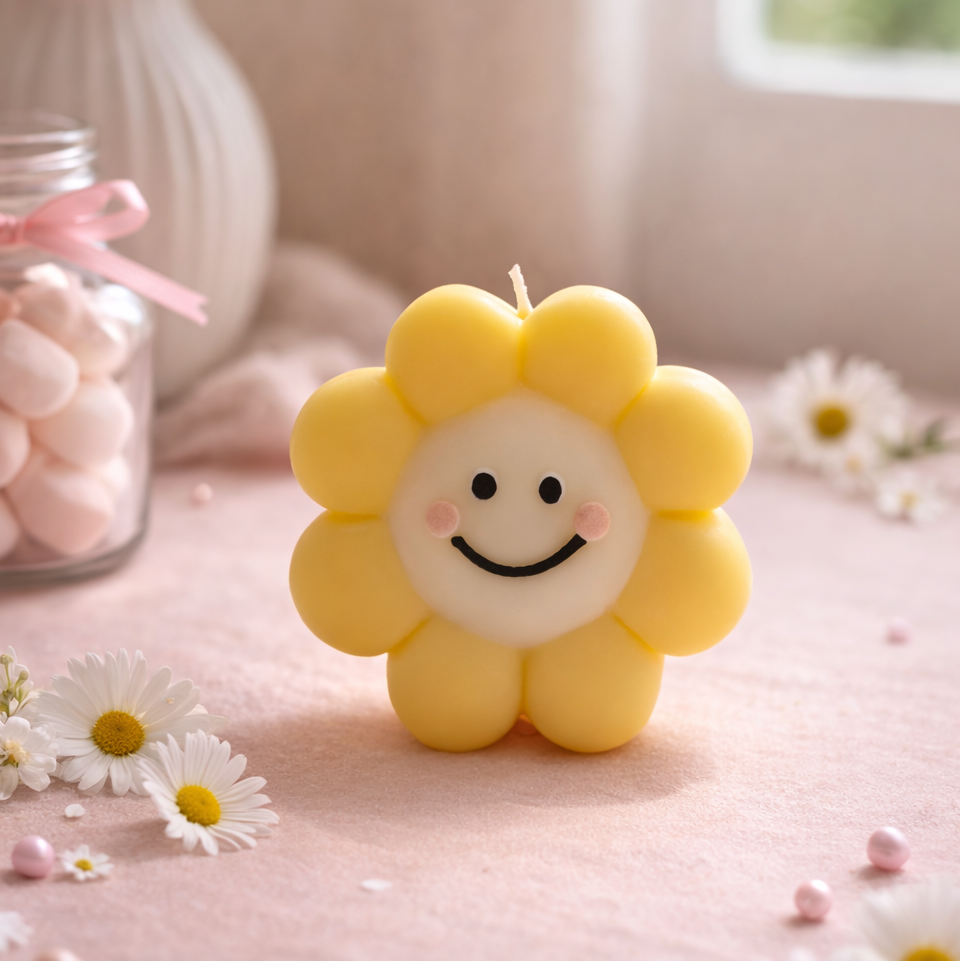 Smiley Flower Candle