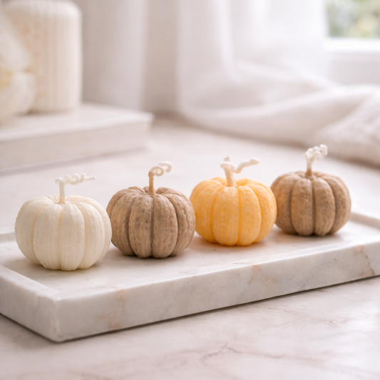 4 Mini Fall Pumpkin Candle
