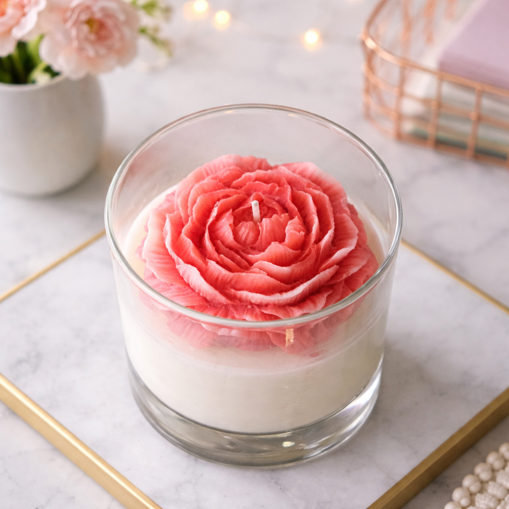Crystal Peony Candle