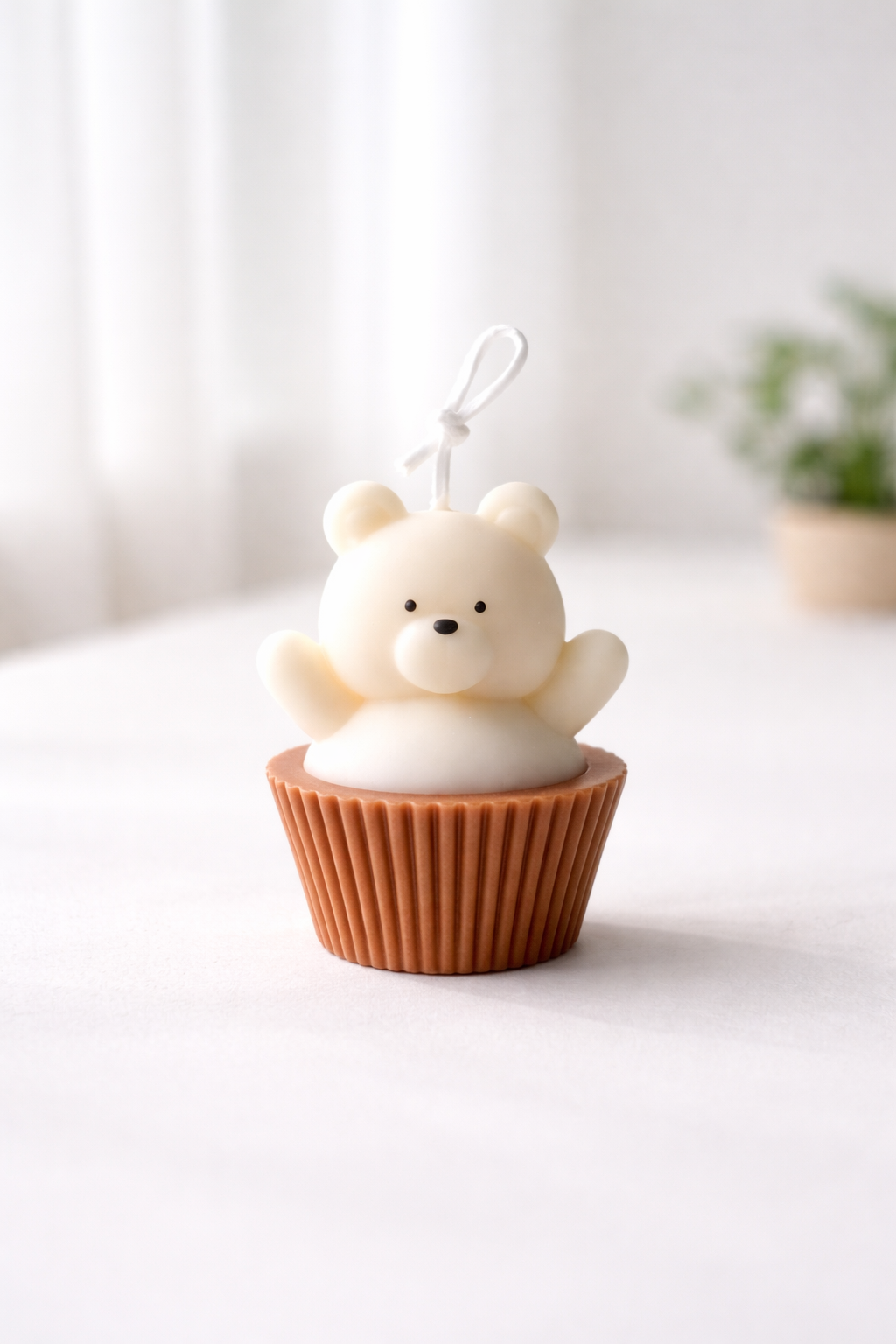 Cupcake Teddy Bear Candle
