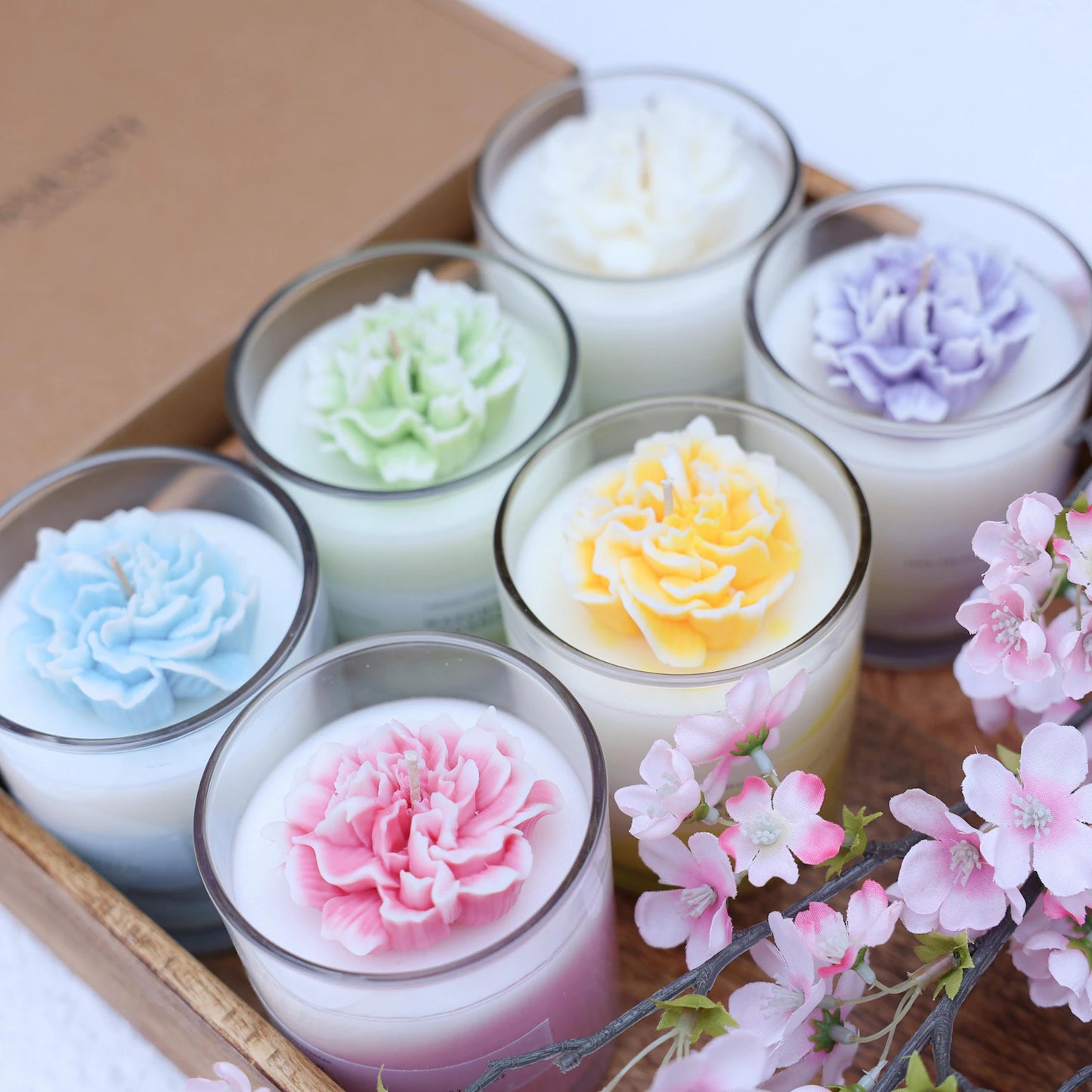 Pastel Bloom Candle Set