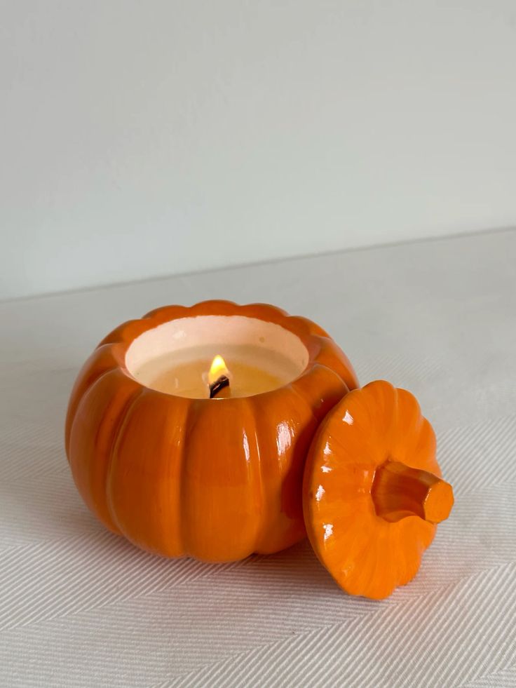 Pumpkin spice ceramic pumpkin candle by Moonlight