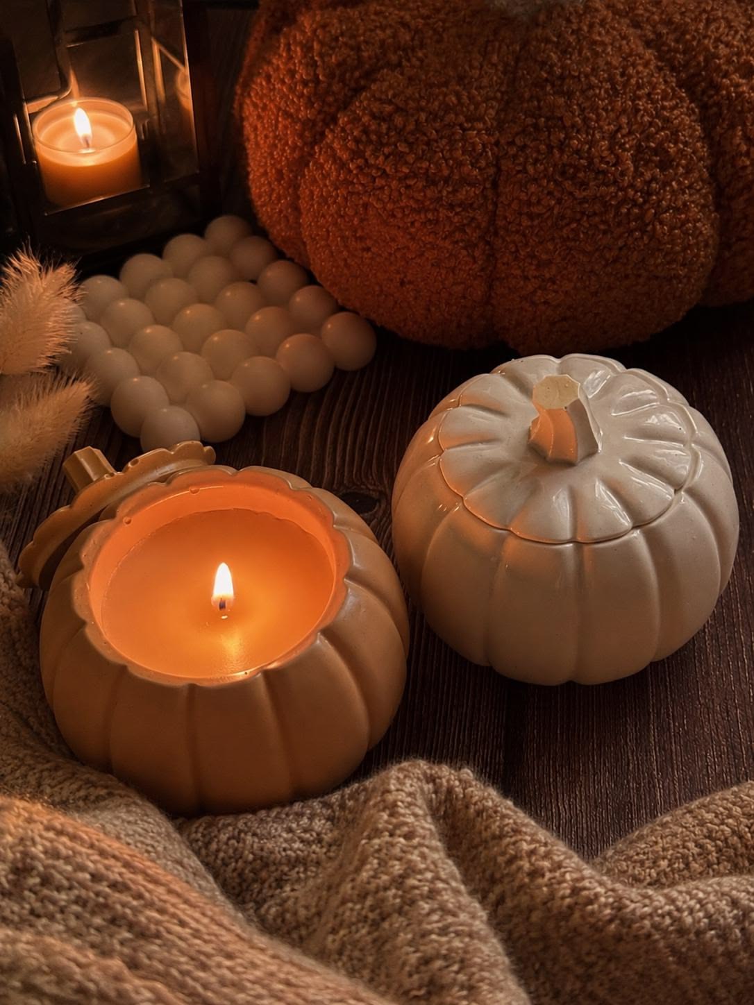 Pumpkin spice ceramic pumpkin candle by Moonlight